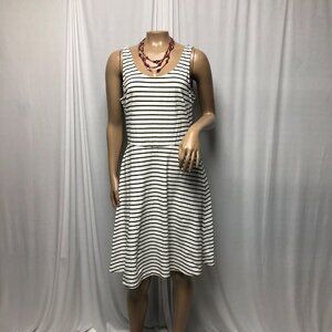 Old Navy Womens Striped Sleeveless A-Line Dress Size Medium Black White Casual